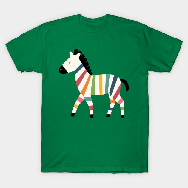Rainbow Zebra T-Shirt by AndyWestface